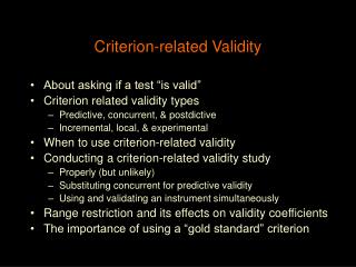 Criterion-related Validity