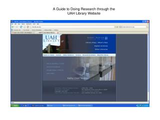 A Guide to Doing Research through the UAH Library Website