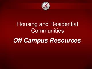 Housing and Residential Communities