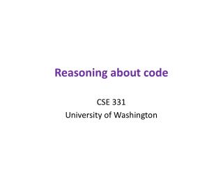 Reasoning about code