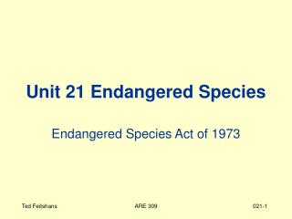 Unit 21 Endangered Species
