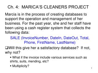 Ch. 4: MARICA’S CLEANERS PROJECT