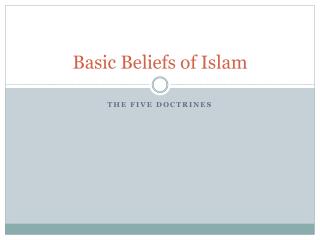 Basic Beliefs of Islam