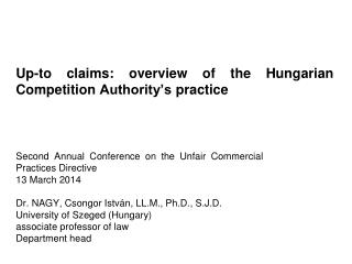 Up-to claims: overview of the Hungarian Competition Authority’s practice