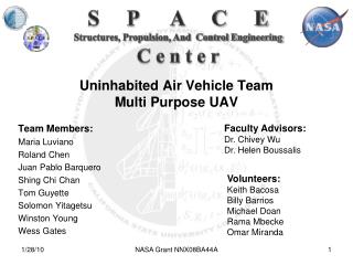 Uninhabited Air Vehicle Team Multi Purpose UAV