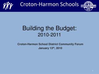 Building the Budget: 2010-2011