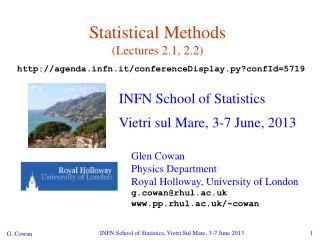 Statistical Methods (Lectures 2.1, 2.2)