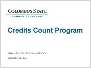 Credits Count Program