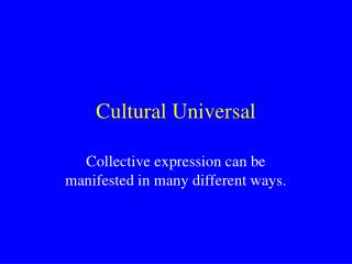 Cultural Universal