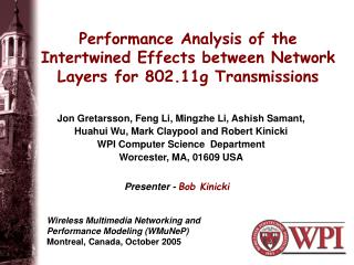 Performance Analysis of the Intertwined Effects between Network Layers for 802.11g Transmissions