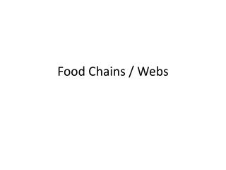 Food Chains / Webs
