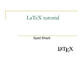 LaTeX tutorial