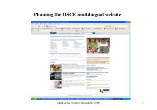 Planning the OSCE multilingual website