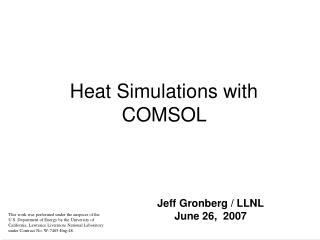 Heat Simulations with COMSOL