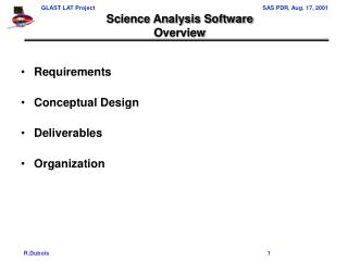 Science Analysis Software Overview