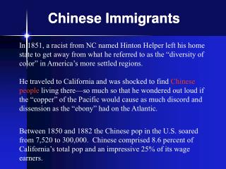 Chinese Immigrants