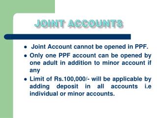JOINT ACCOUNTS