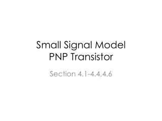 Small Signal Model PNP Transistor