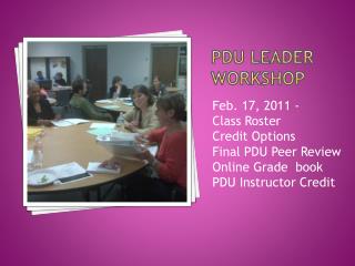 PDU Leader Workshop