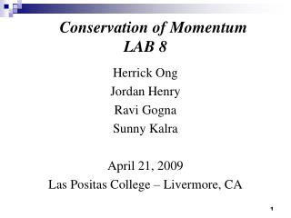 Conservation of Momentum LAB 8