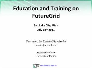 Education and Training on FutureGrid
