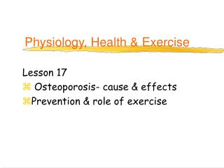 Physiology, Health &amp; Exercise