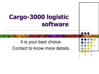 Cargo-3000 logistic software
