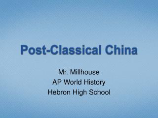 Post-Classical China