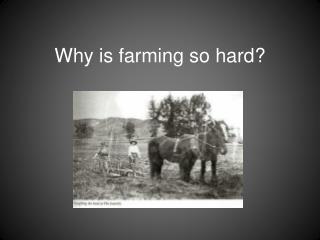 Why is farming so hard?