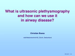What is ultrasonic plethysmography and how can we use it in airway disease?