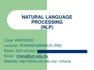 NATURAL LANGUAGE PROCESSING (NLP)