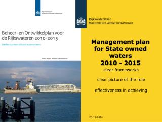 Management plan for State owned waters 2010 - 2015