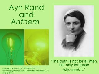Ayn Rand and Anthem