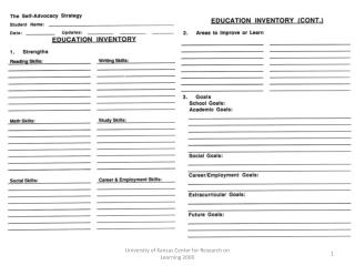 Personal Inventory for IEP