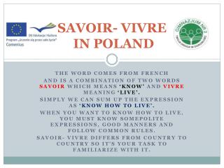 SAVOIR- VIVRE IN POLAND