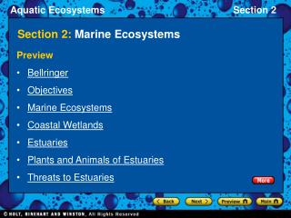 Section 2: Marine Ecosystems