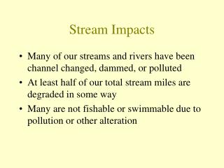 Stream Impacts
