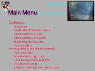 Main Menu (Click on the topics below)