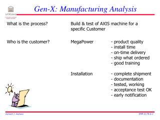 Gen-X: Manufacturing Analysis