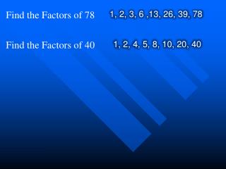 Find the Factors of 78