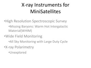 X-ray Instruments for MiniSatellites