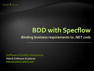 BDD with Specflow