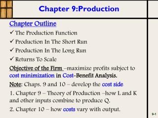 Chapter 9: Production