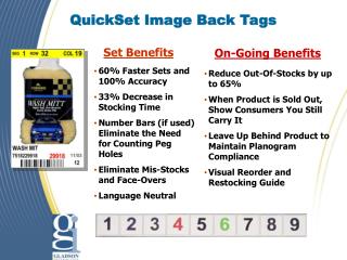 60% Faster Sets and 100% Accuracy 33% Decrease in Stocking Time