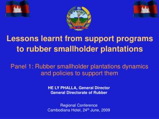 Lessons learnt from support programs to rubber smallholder plantations