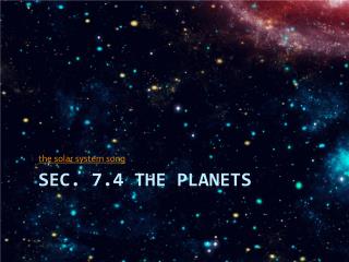 Sec. 7.4 The Planets