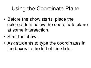 Using the Coordinate Plane
