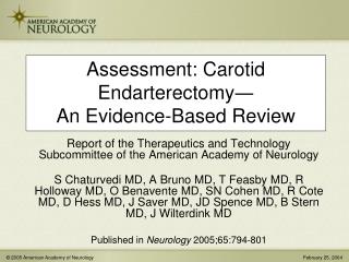 Assessment: Carotid Endarterectomy ― An Evidence-Based Review