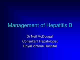 Management of Hepatitis B