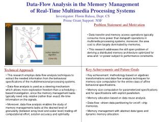 Data-Flow Analysis in the Memory Management of Real-Time Multimedia Processing Systems
